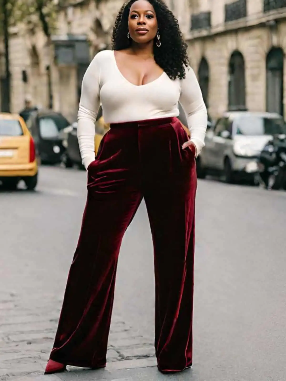 Red Velvet Pants Outfits For Women In Their 20s (2 ideas & outfits