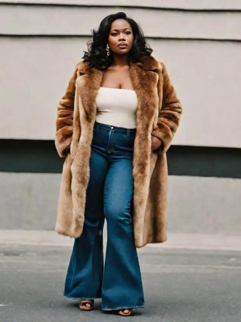 Wear with Flare jeans-with a Faux Fur Coat