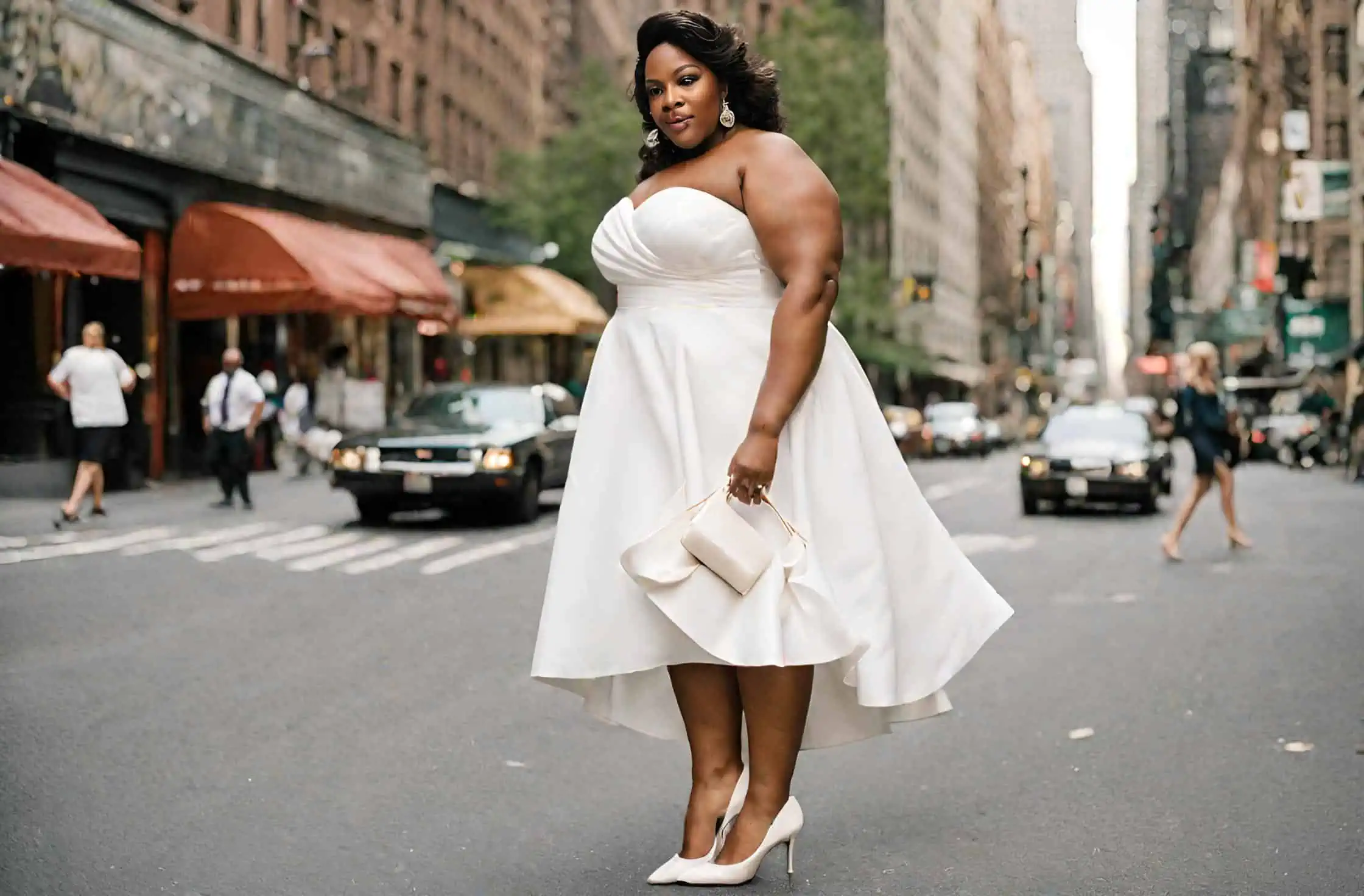 White plus size bachelorette 2024 dress