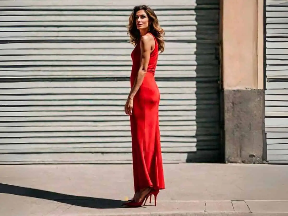 what shoes to wear with red evening gown