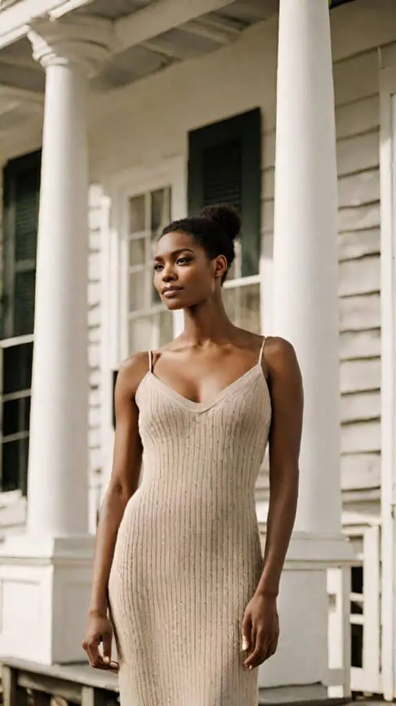 Bridal shower outfit knit cami dress