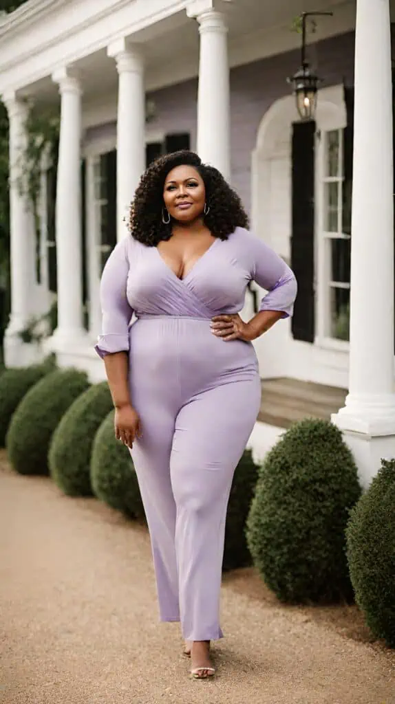 Bridal shower outfit lavendar jumpsuit