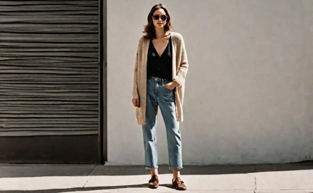 Casual date outfits-Cardigan with jeans