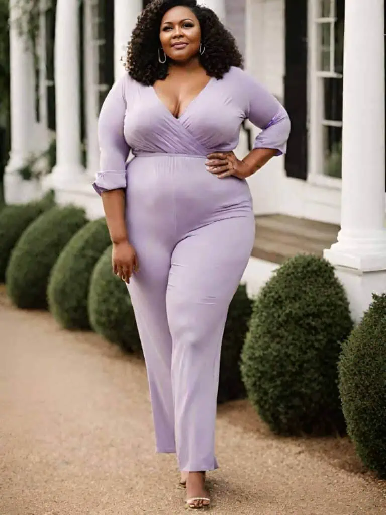 Chic Baby Shower Outfits-Lavender Jumpsuit