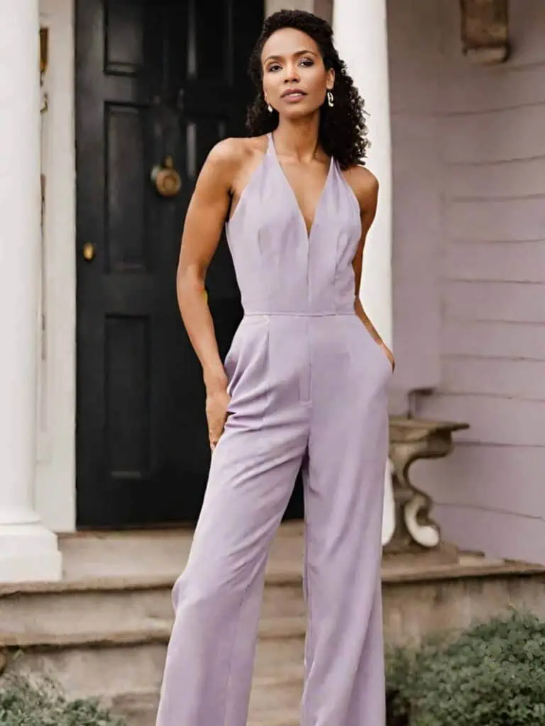 Chic Baby Shower Outfits-Light Purple Jumpsuit