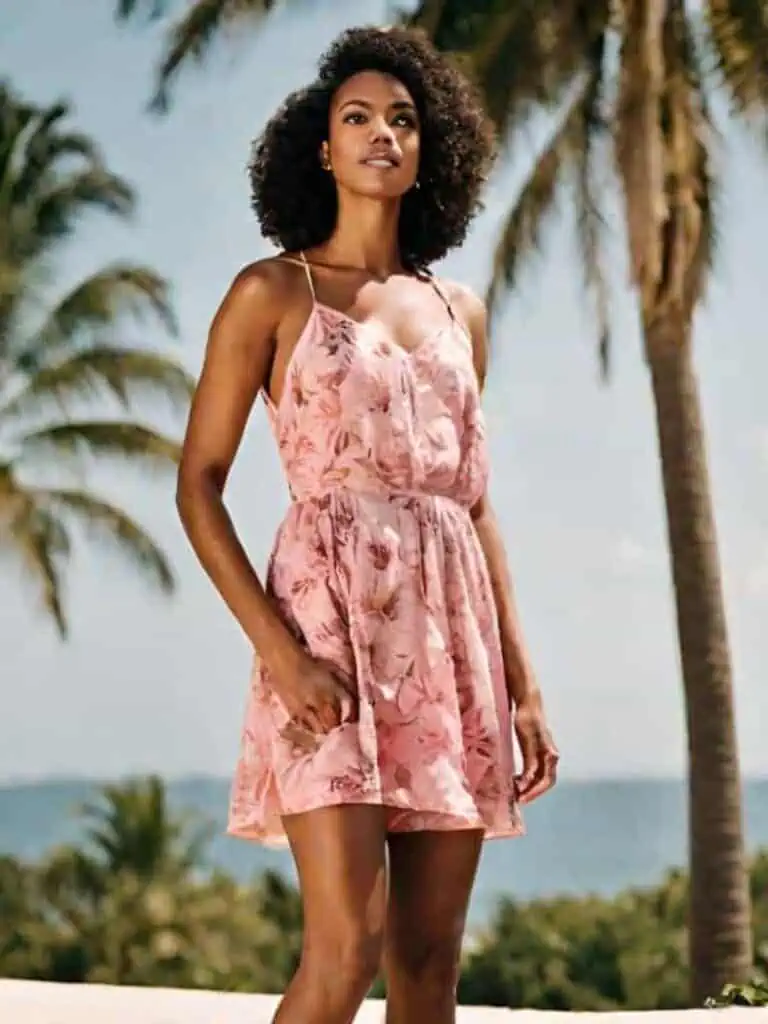 Easy & Stunning Beach Outfits-Floral mini dress