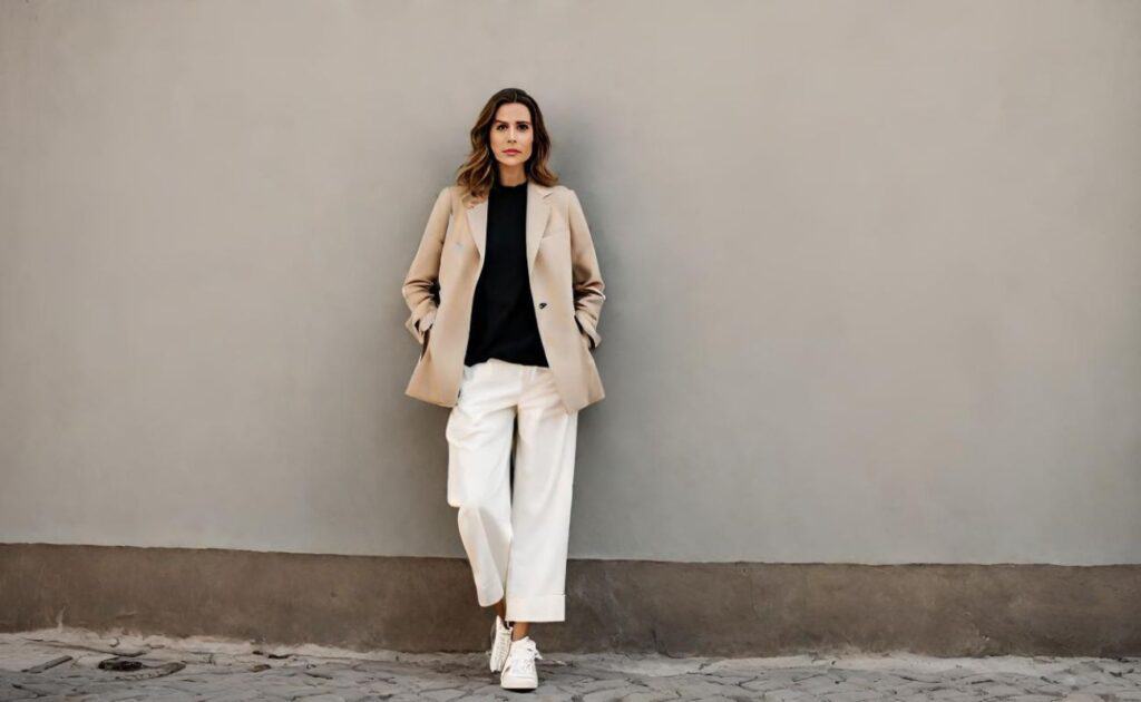 sneakers cropped pants