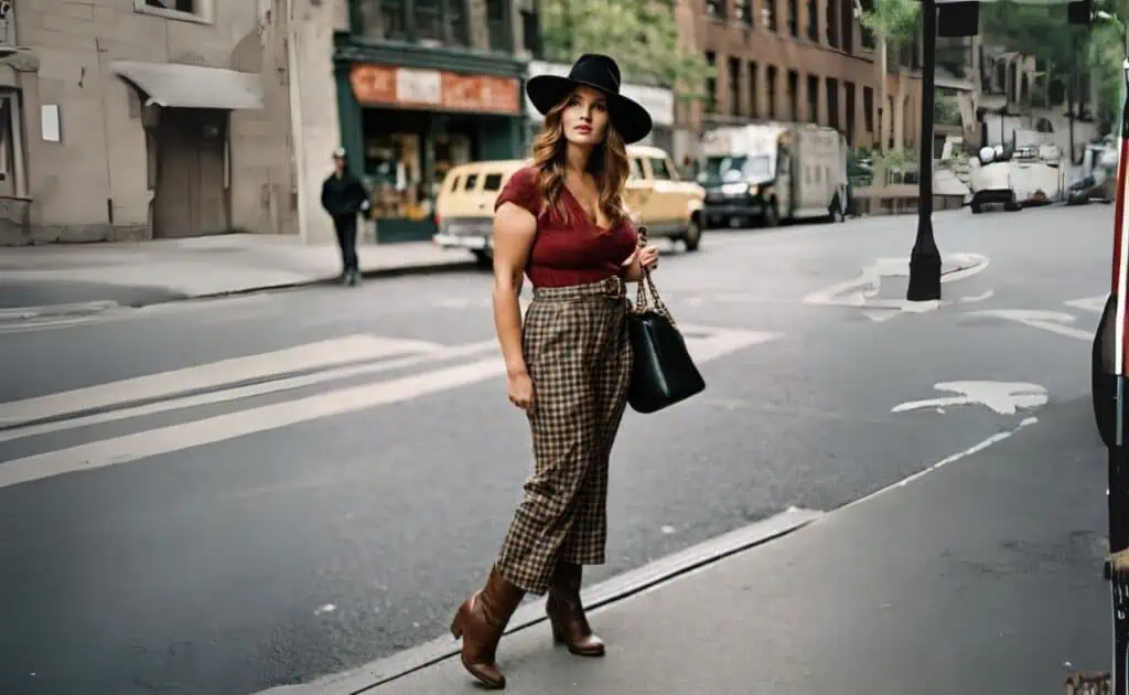 how to wear ankle boots-plaid pants