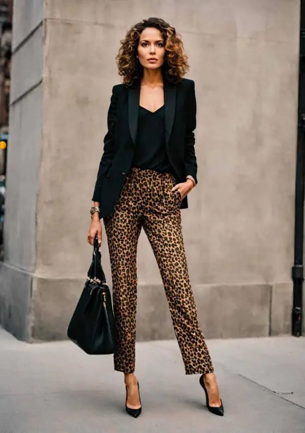 how to wear leopard pants