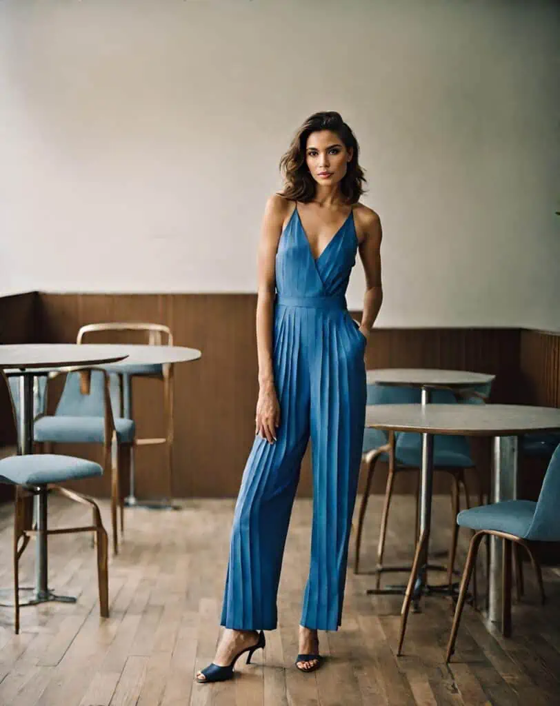 Brunch outfit ideas with pleated jumpsuit