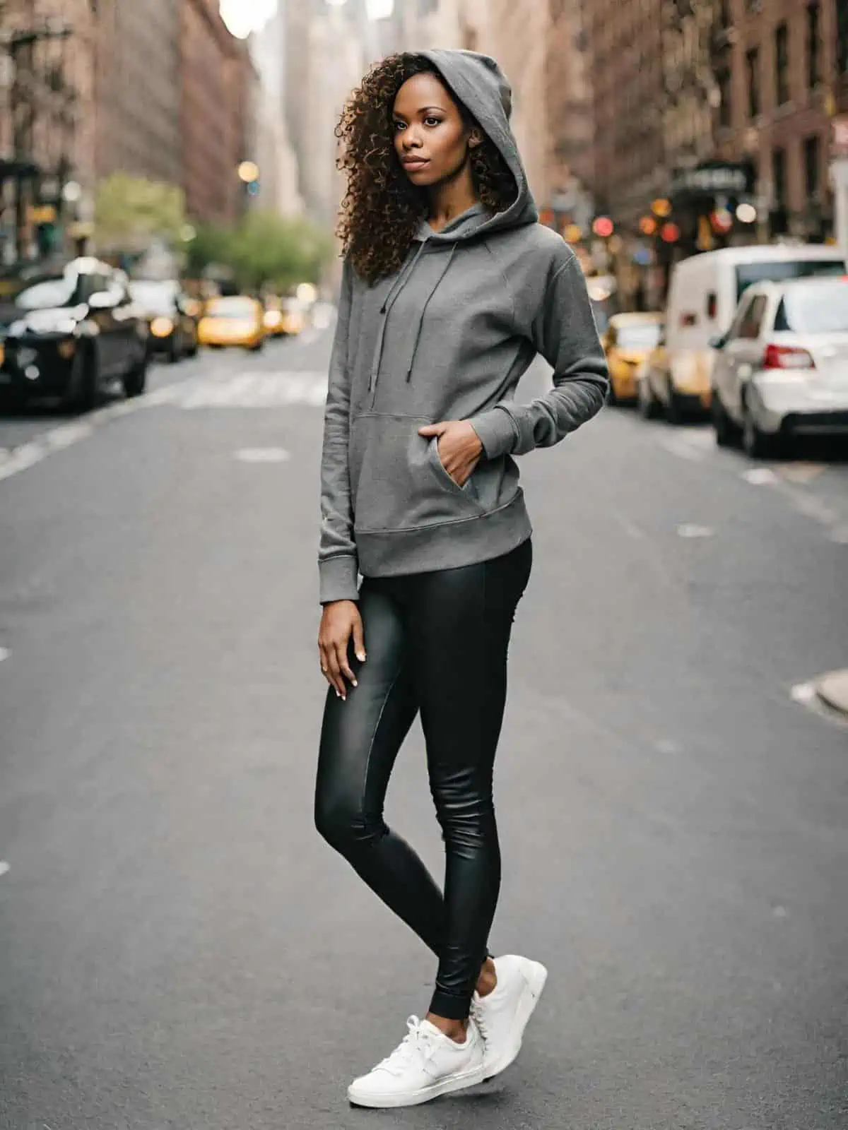 Chic Leather Legging Outfit hoodie