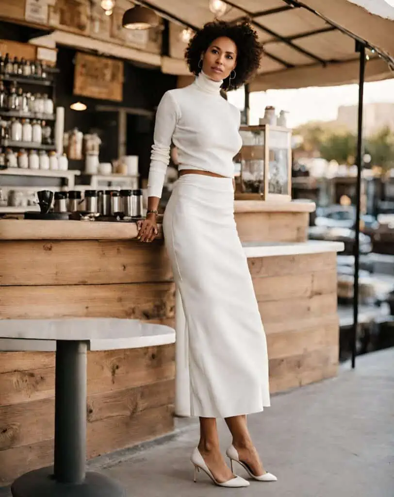 Smart casual turtleneck and maxi skirt