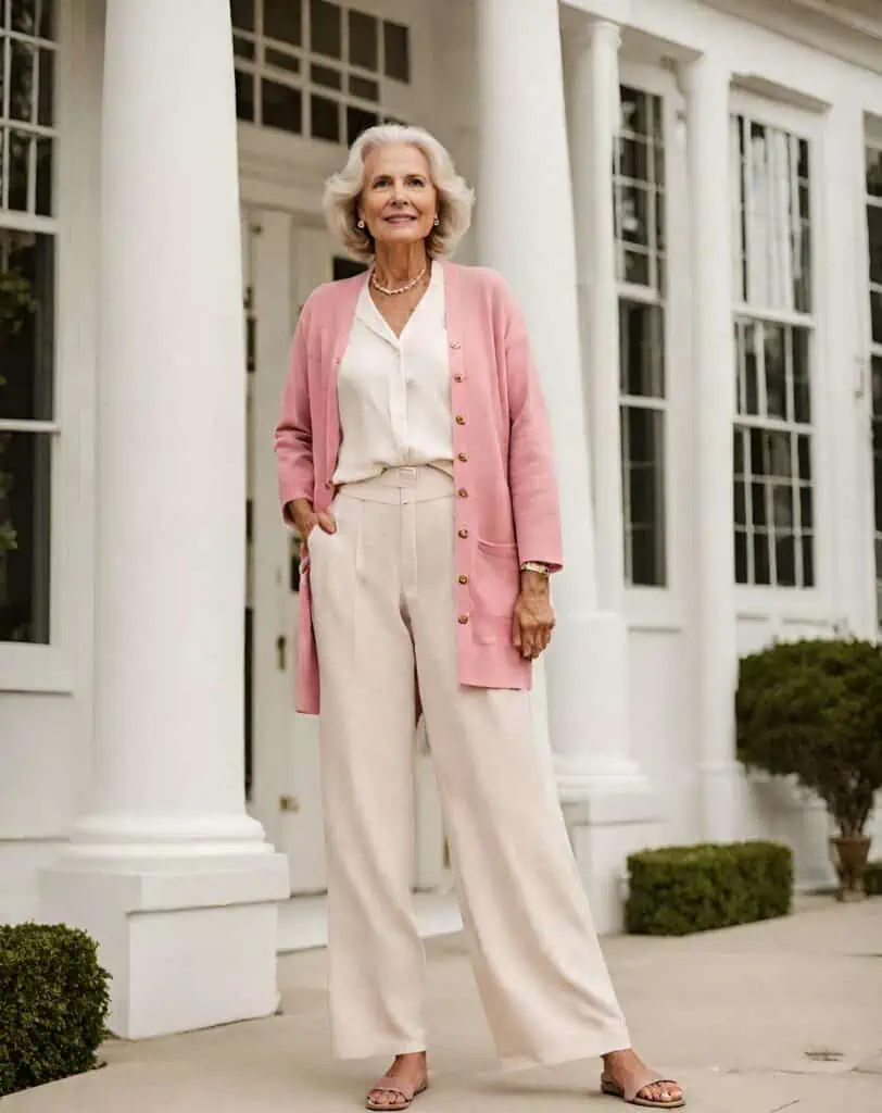 What makes you slimmer in 60s wide-leg linen pants
