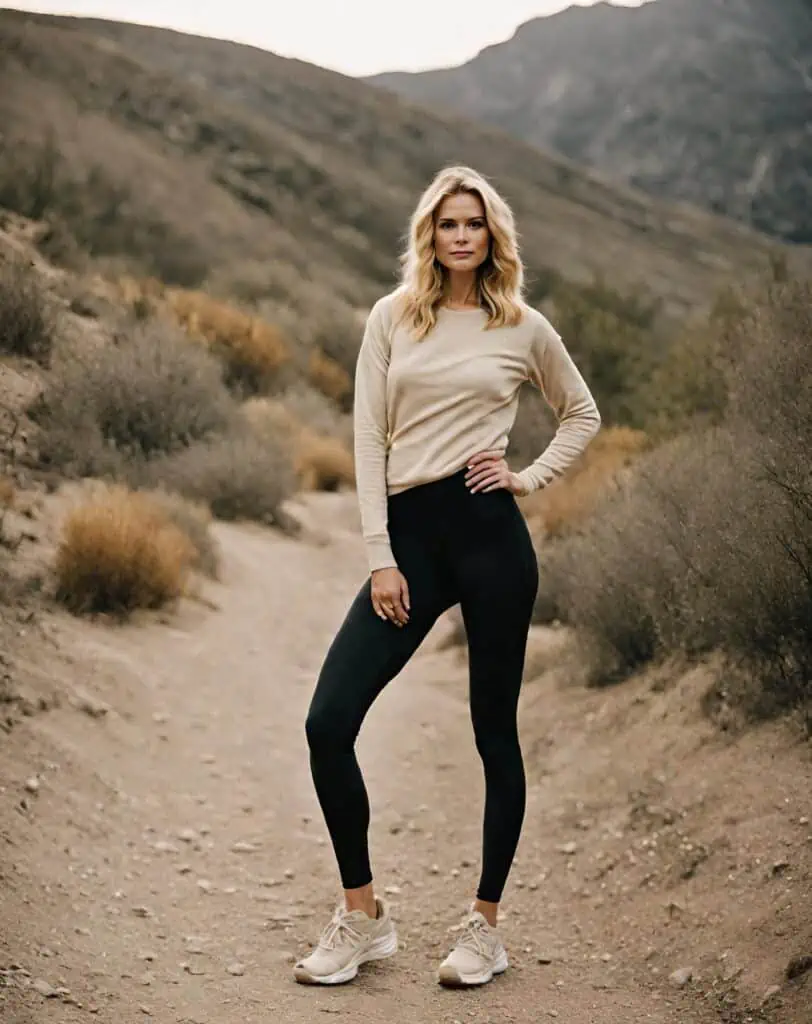 hiking outfit with longsleeve top