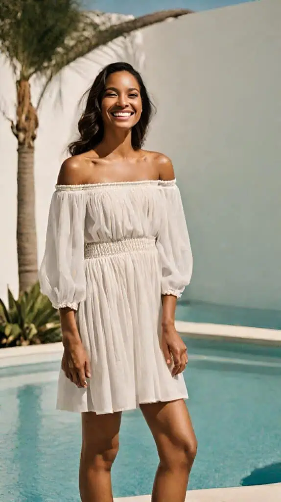what to wear in hawaii off the shoulder mini dress
