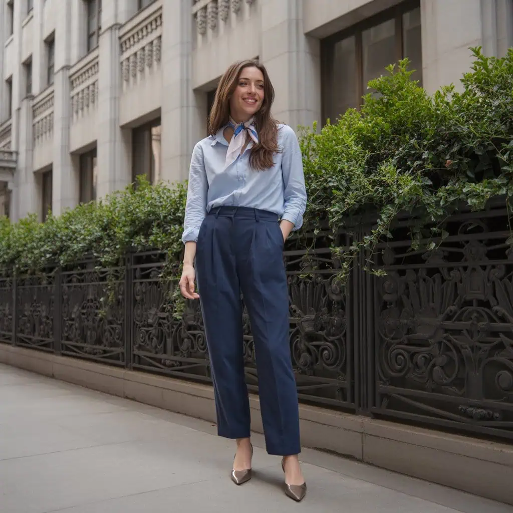 Image of a person wearing the described outfit/style
