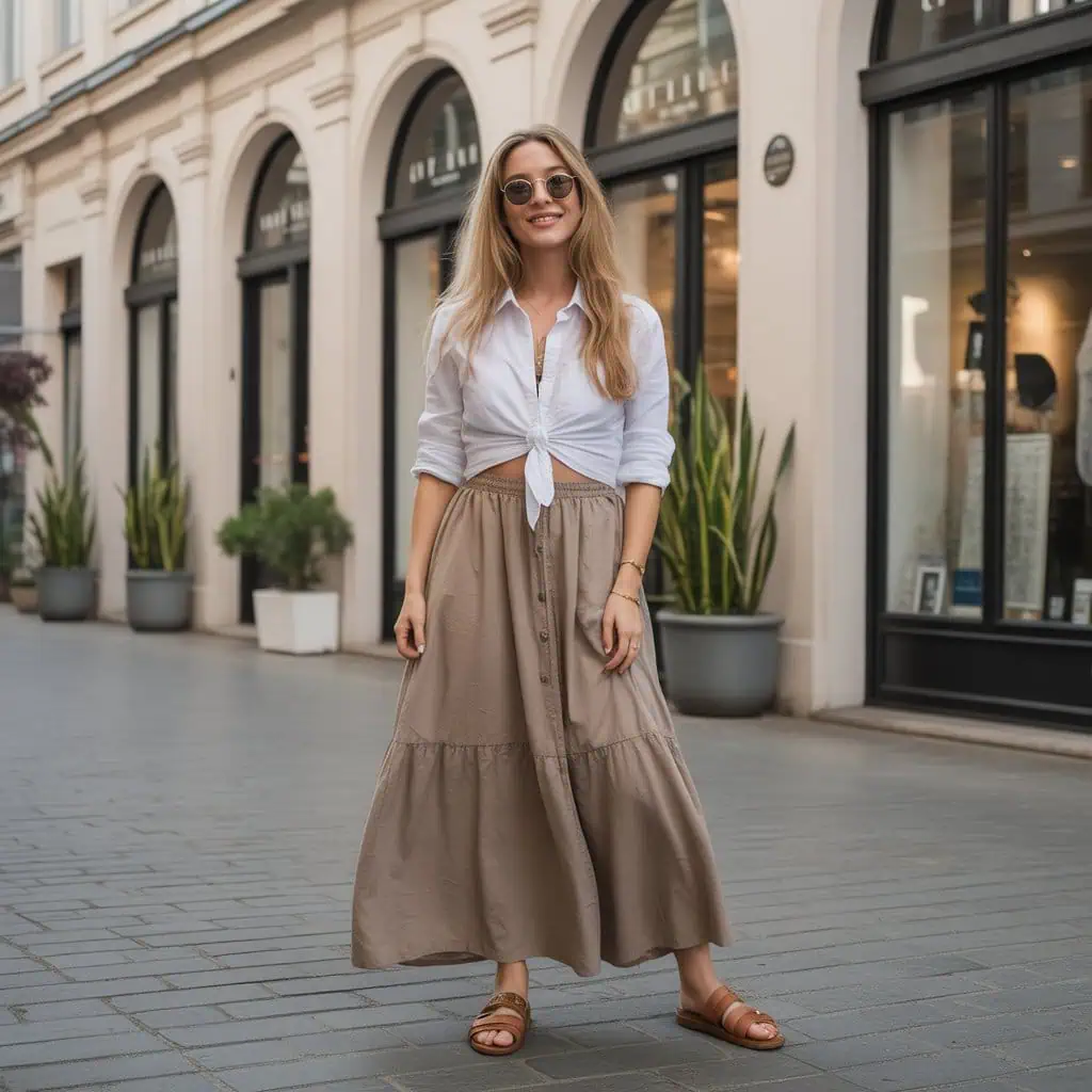Image of a person wearing the described outfit/style