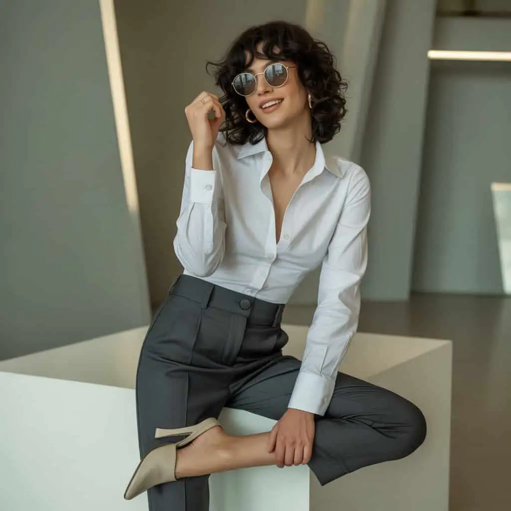 Image of a person wearing the described outfit/style