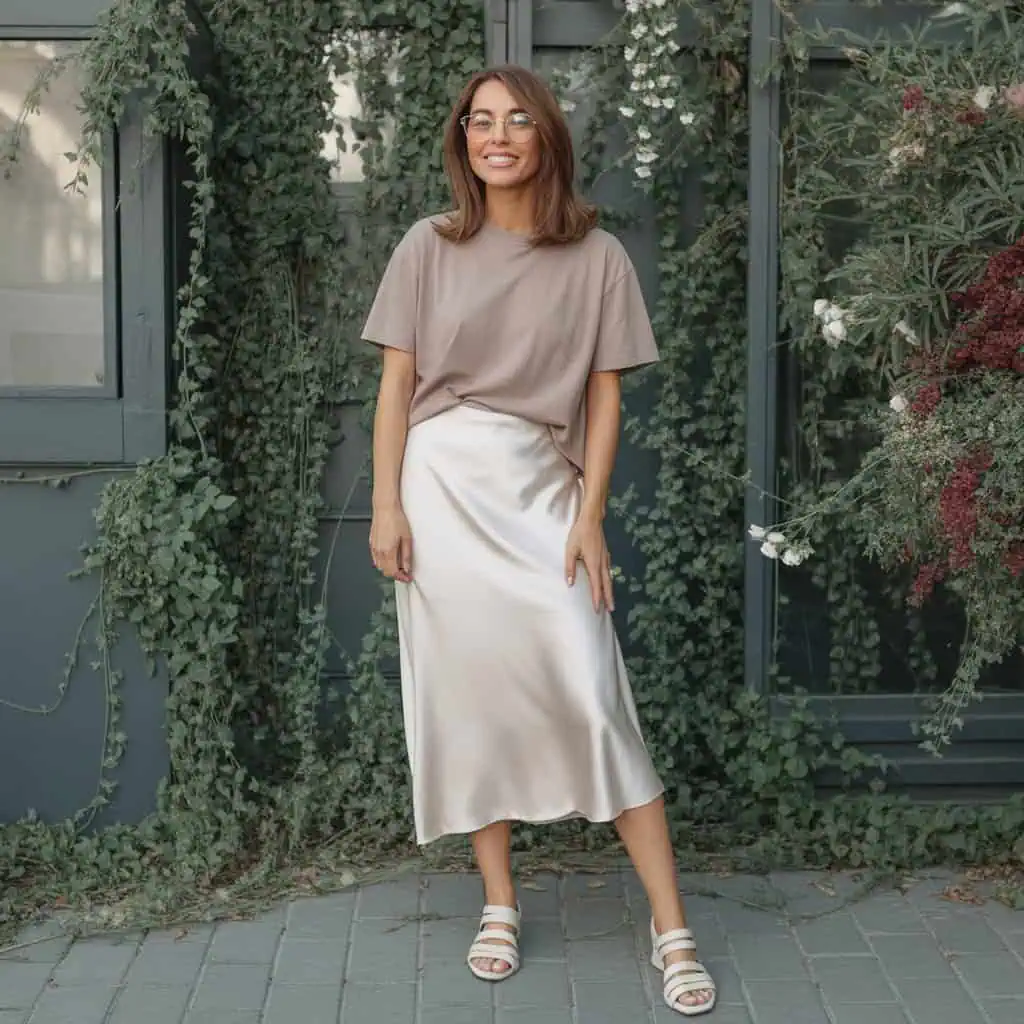 Image of a person wearing the described outfit/style