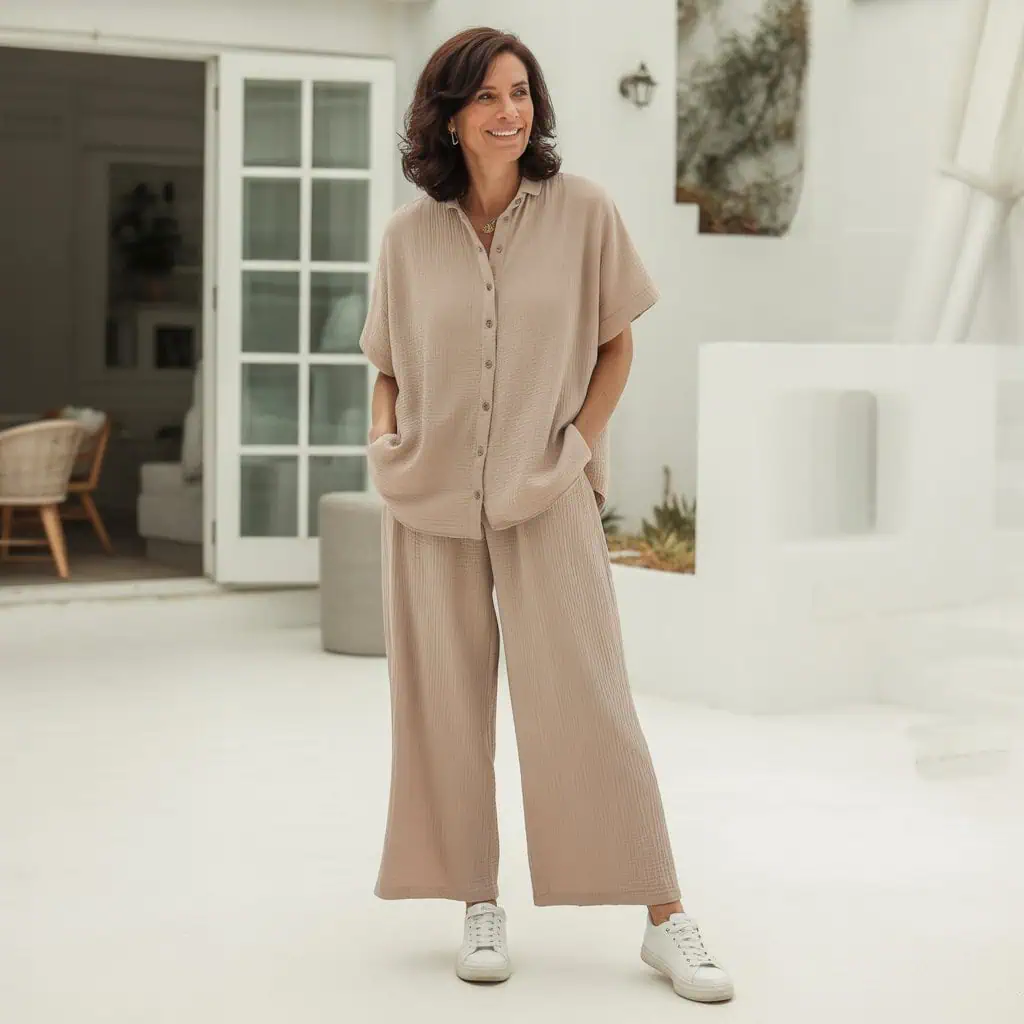 Image of a person wearing the described outfit/style