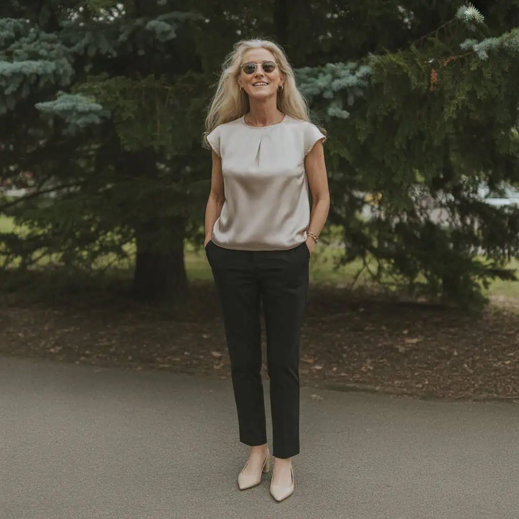 Image of a person wearing the described outfit/style