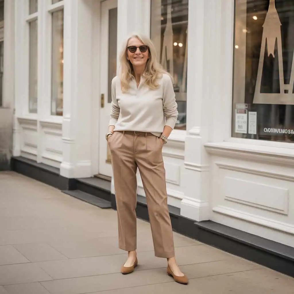 Image of a person wearing the described outfit/style