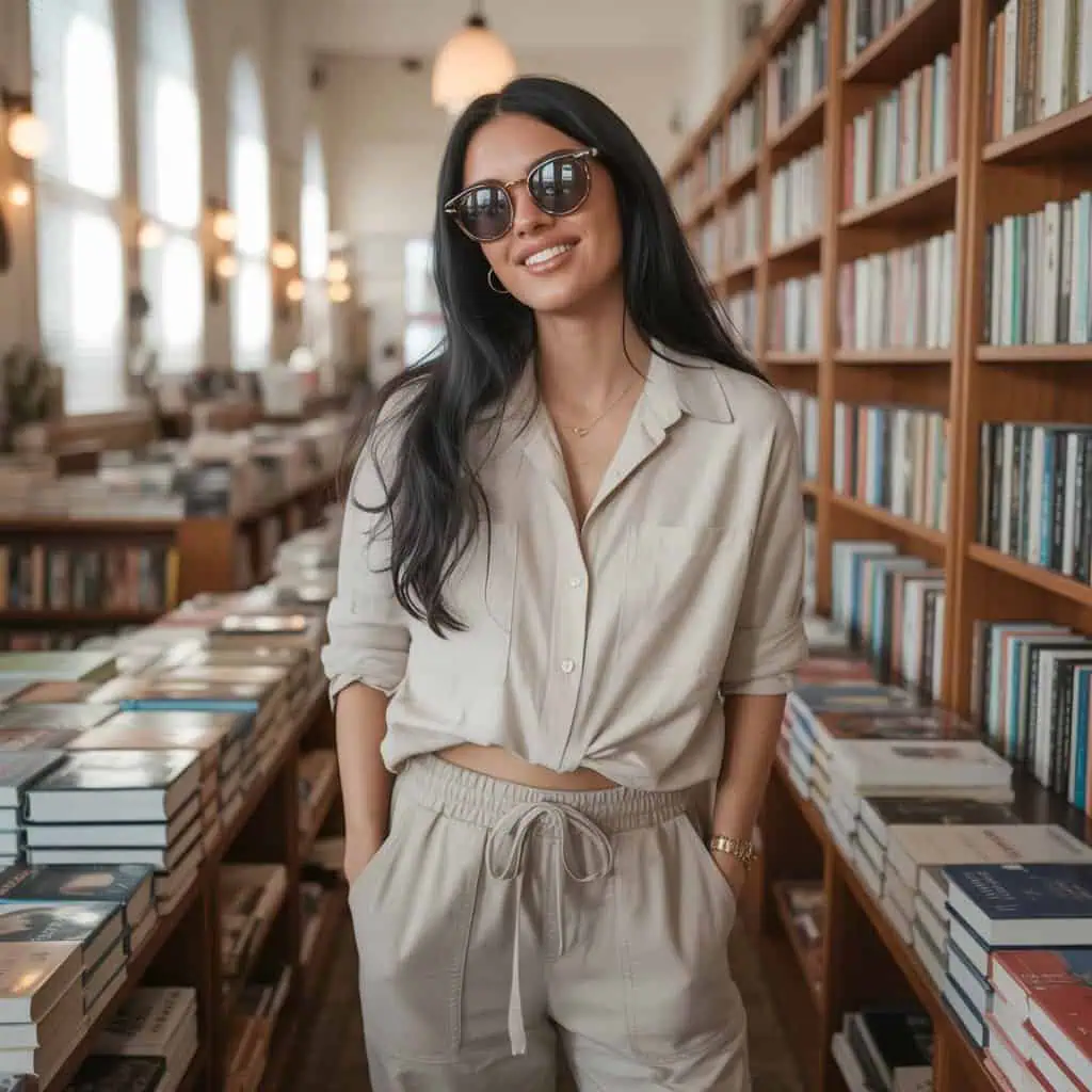 Image of a person wearing the described outfit/style