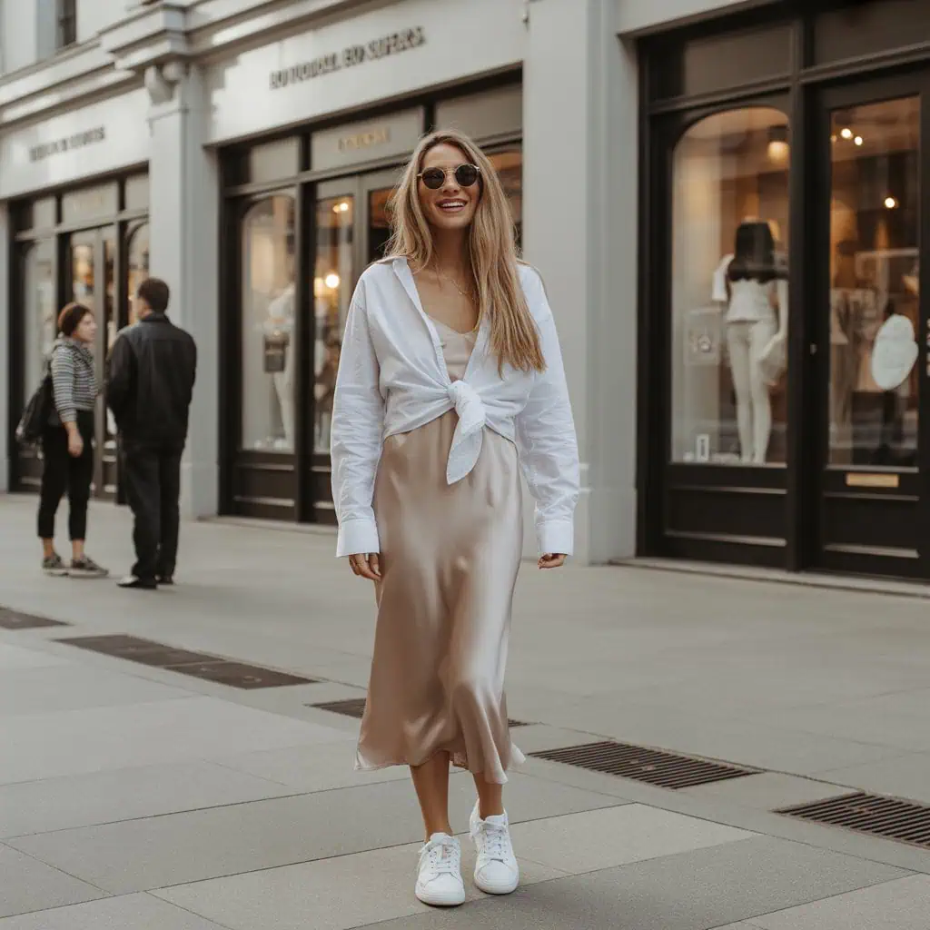 Image of a person wearing the described outfit/style