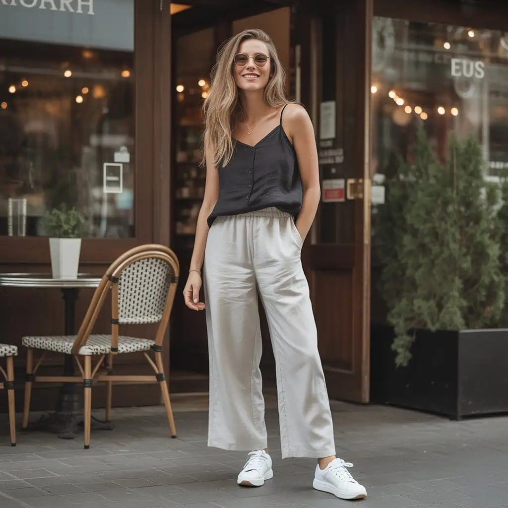 Image of a person wearing the described outfit/style