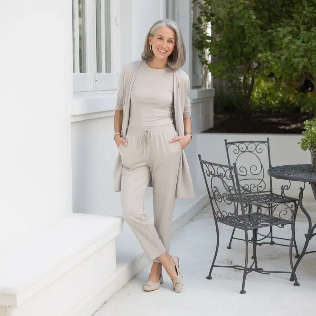 Image of a person wearing the described outfit/style