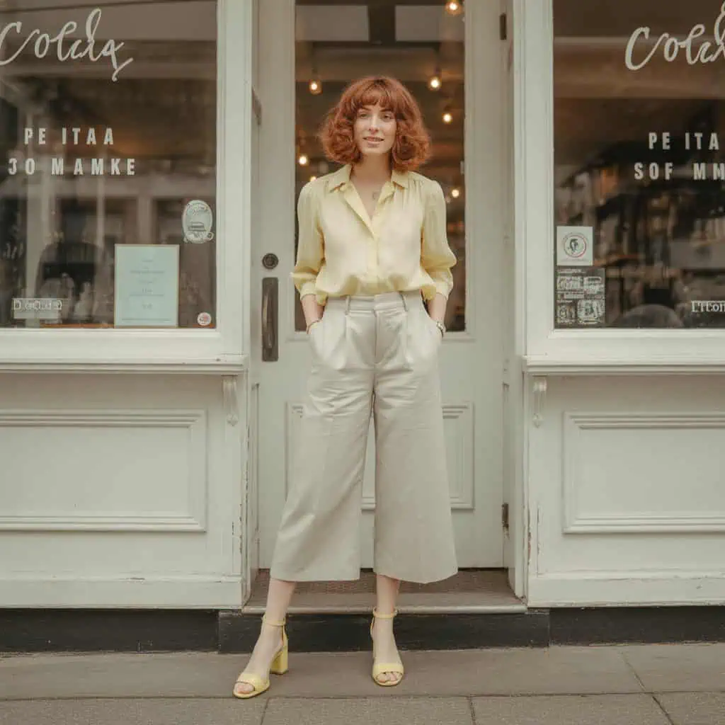 Image of a person wearing the described outfit/style