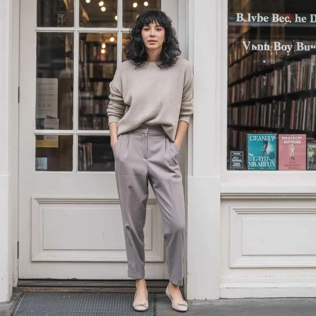 Image of a person wearing the described outfit/style