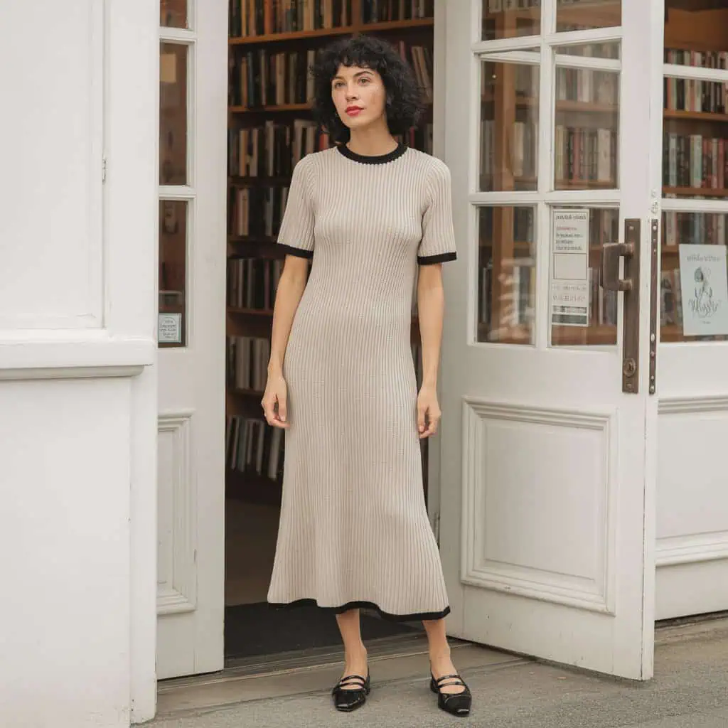 Image of a person wearing the described outfit/style