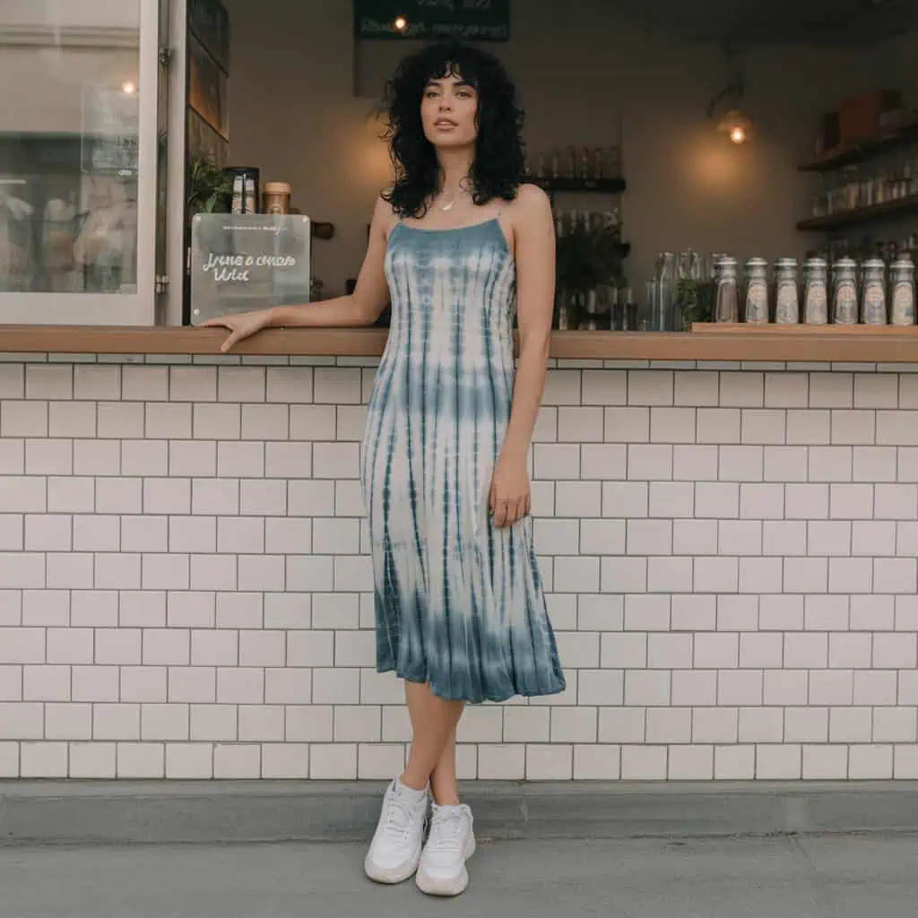 Image of a person wearing the described outfit/style