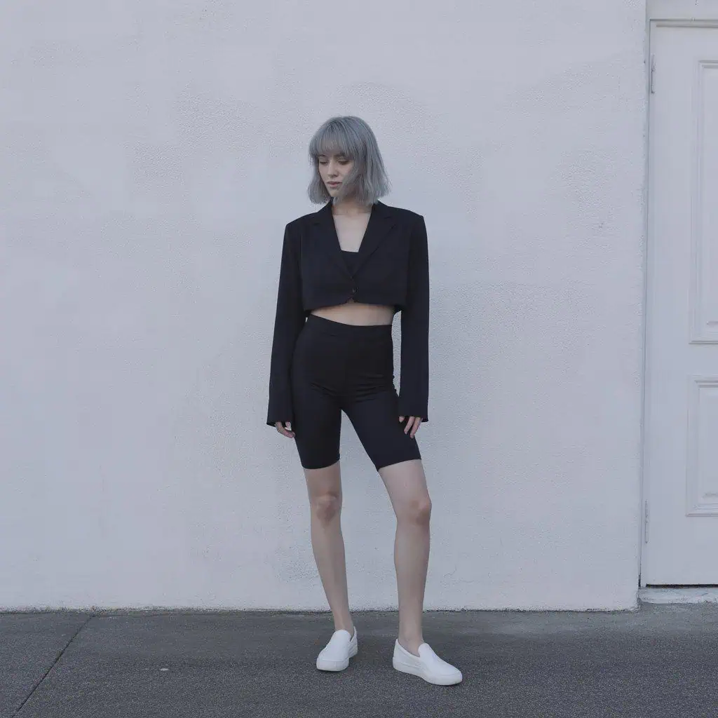 Image of a person wearing the described outfit/style