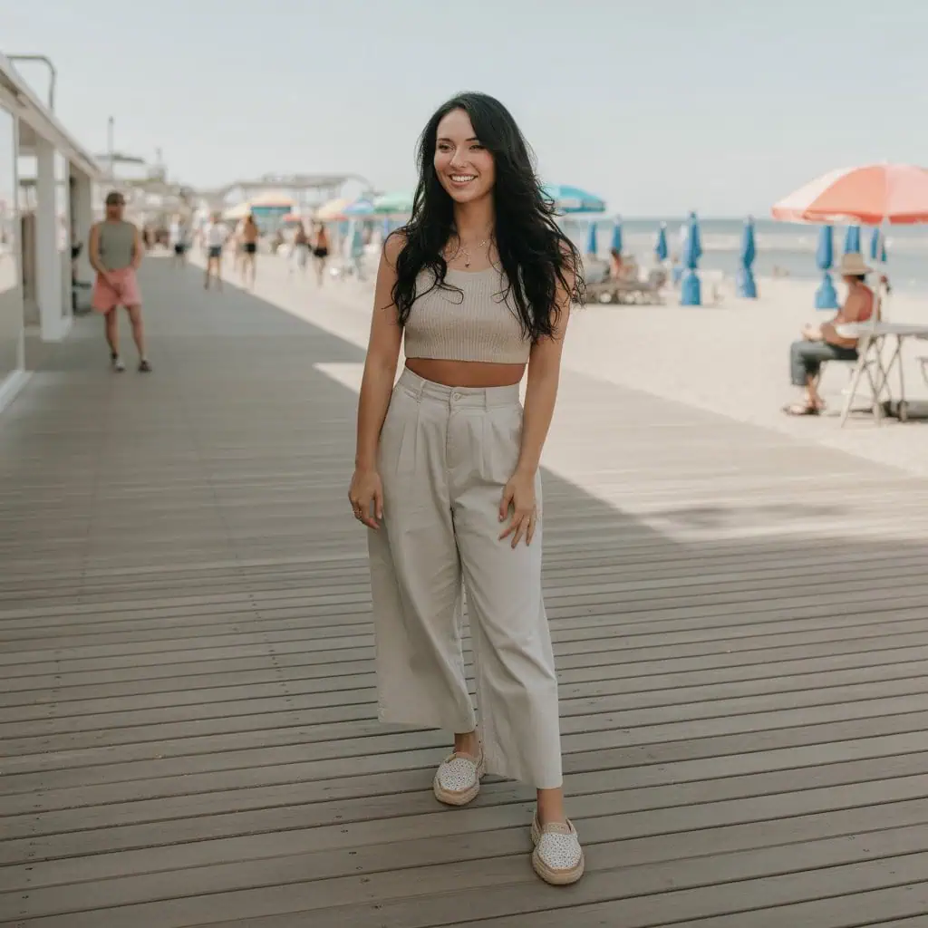 Image of a person wearing the described outfit/style