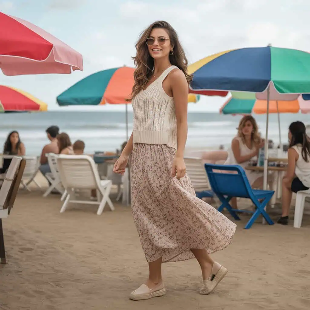 Image of a person wearing the described outfit/style