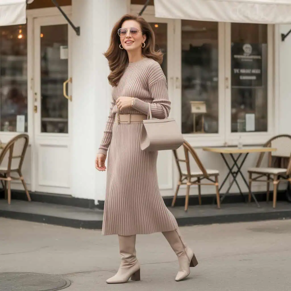 Ribbed knit dress image